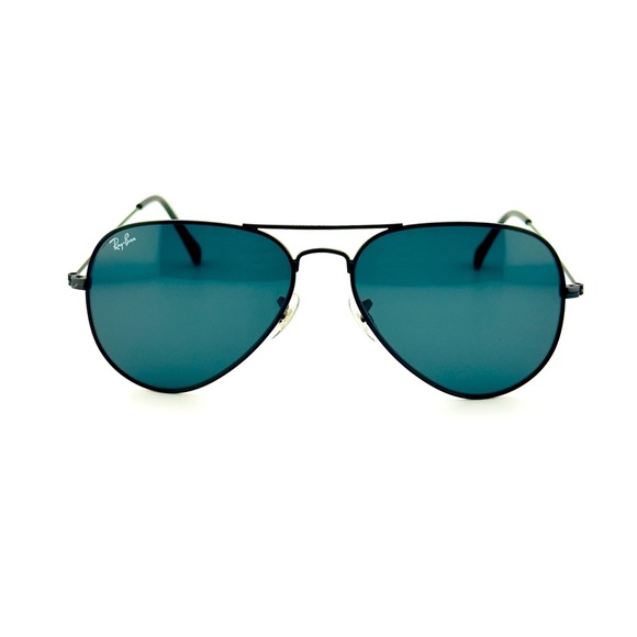 Ray-Ban Aviator Sunglasses Total Black RB3025 Polished Black Frame Black Lenses - Picture 1 of 14